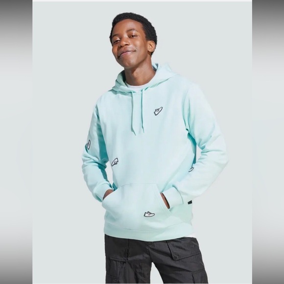 NWT: Men’s Adidas Originals Undeniable Graphic Hoodie In Semi Flash Aqua• Medium - Picture 2 of 9